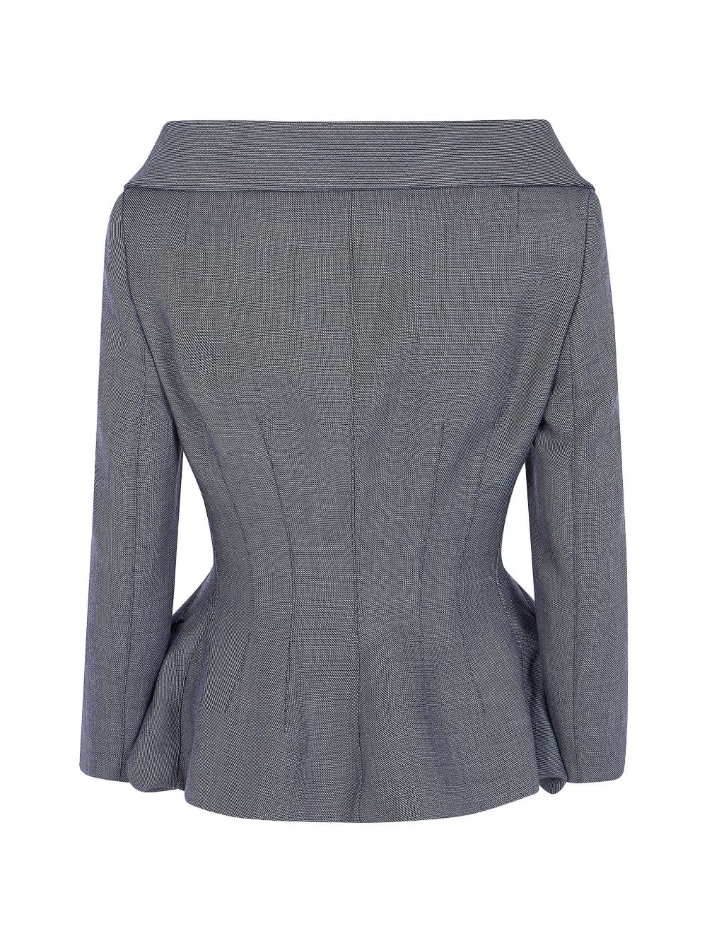 Giacca sartoriale con peplum in grigio 