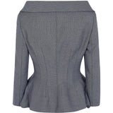 Giacca sartoriale con peplum in grigio 