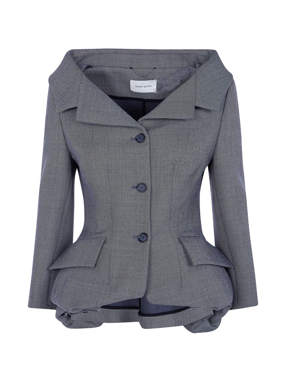 Giacca sartoriale con peplum in grigio 
