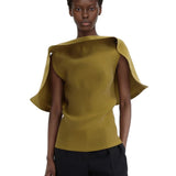 Blusa con drappeggio in verde 
