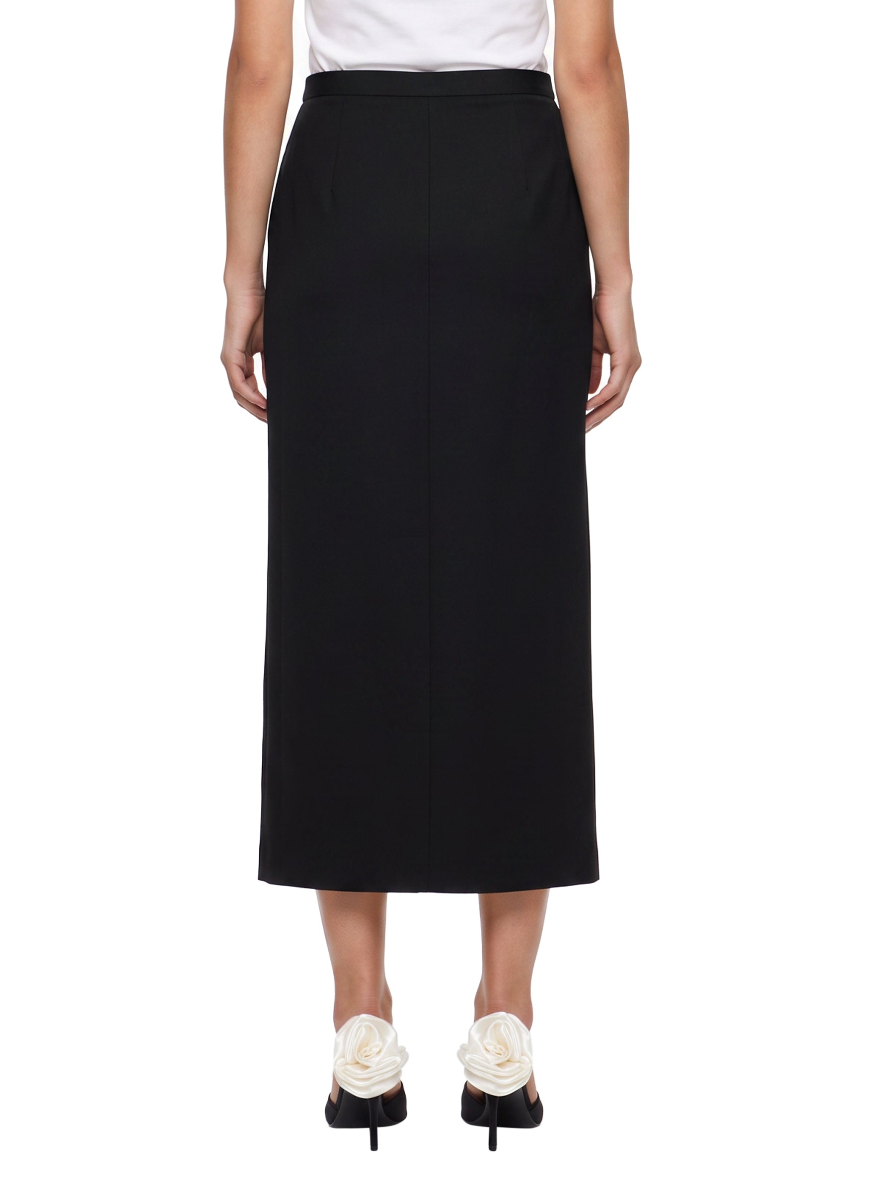 Gonna lunga in lana in nero 