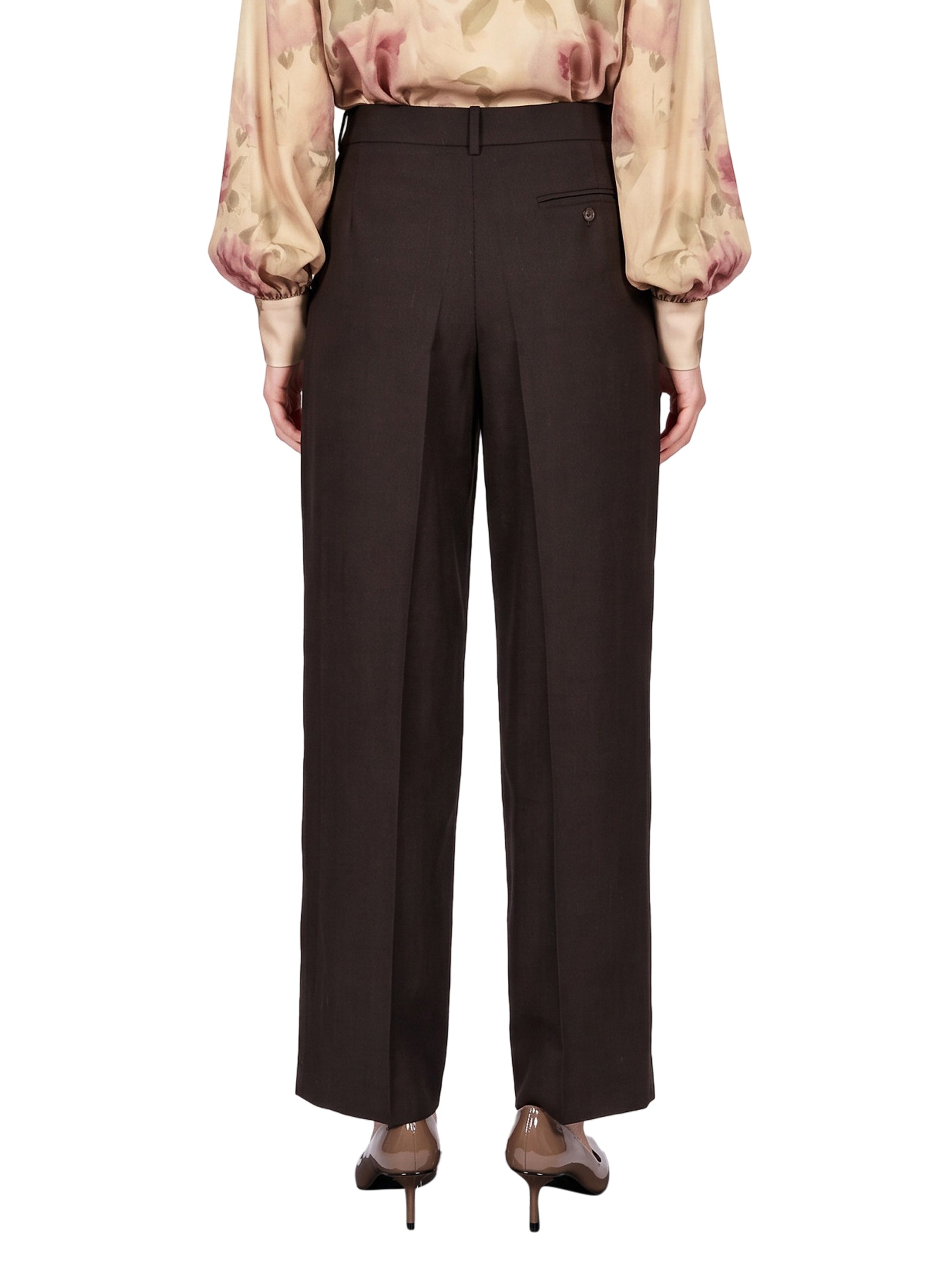Pantaloni con pinces in marrone 