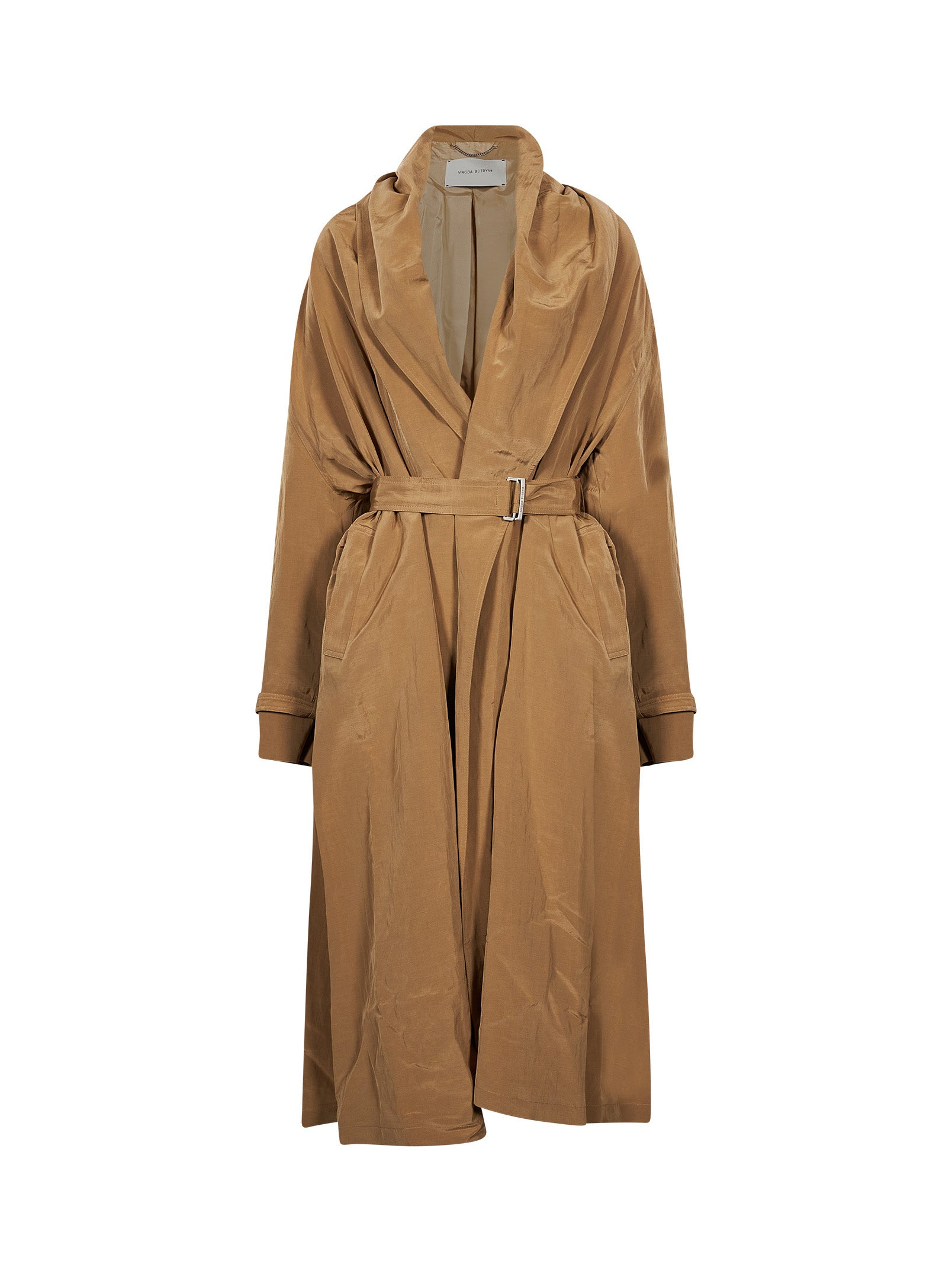 Trench con cintura in beige 