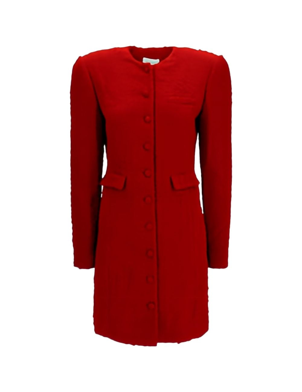Abito midi con bottoni in rosso 