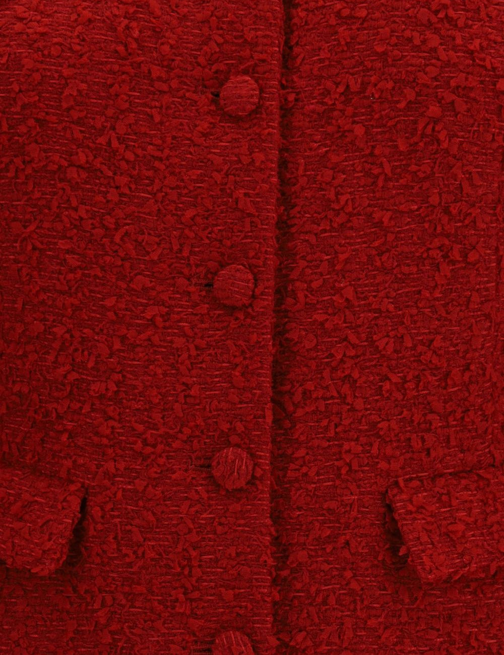 Abito midi con bottoni in rosso 