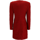 Abito midi con bottoni in rosso 