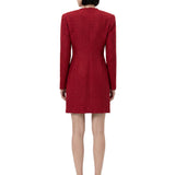 Abito midi con bottoni in rosso 