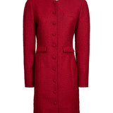Abito midi con bottoni in rosso 