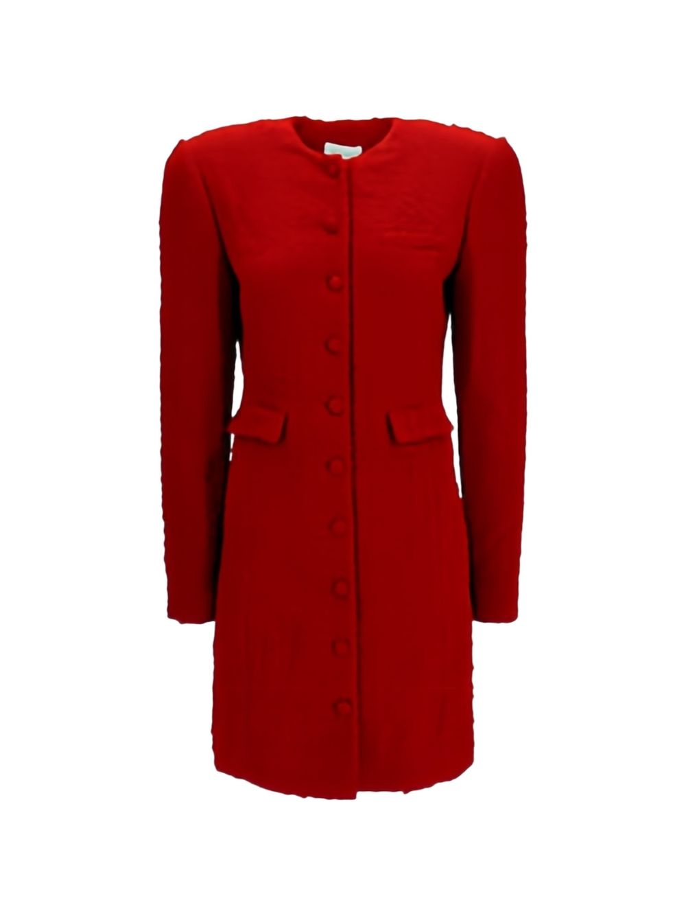 Abito midi con bottoni in rosso 