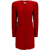 Abito midi con bottoni in rosso 