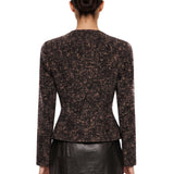 Giacca boucle aderente in marrone 