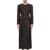 Giacca boucle aderente in marrone 