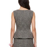 Gilet in lana con design monopetto in grigio 