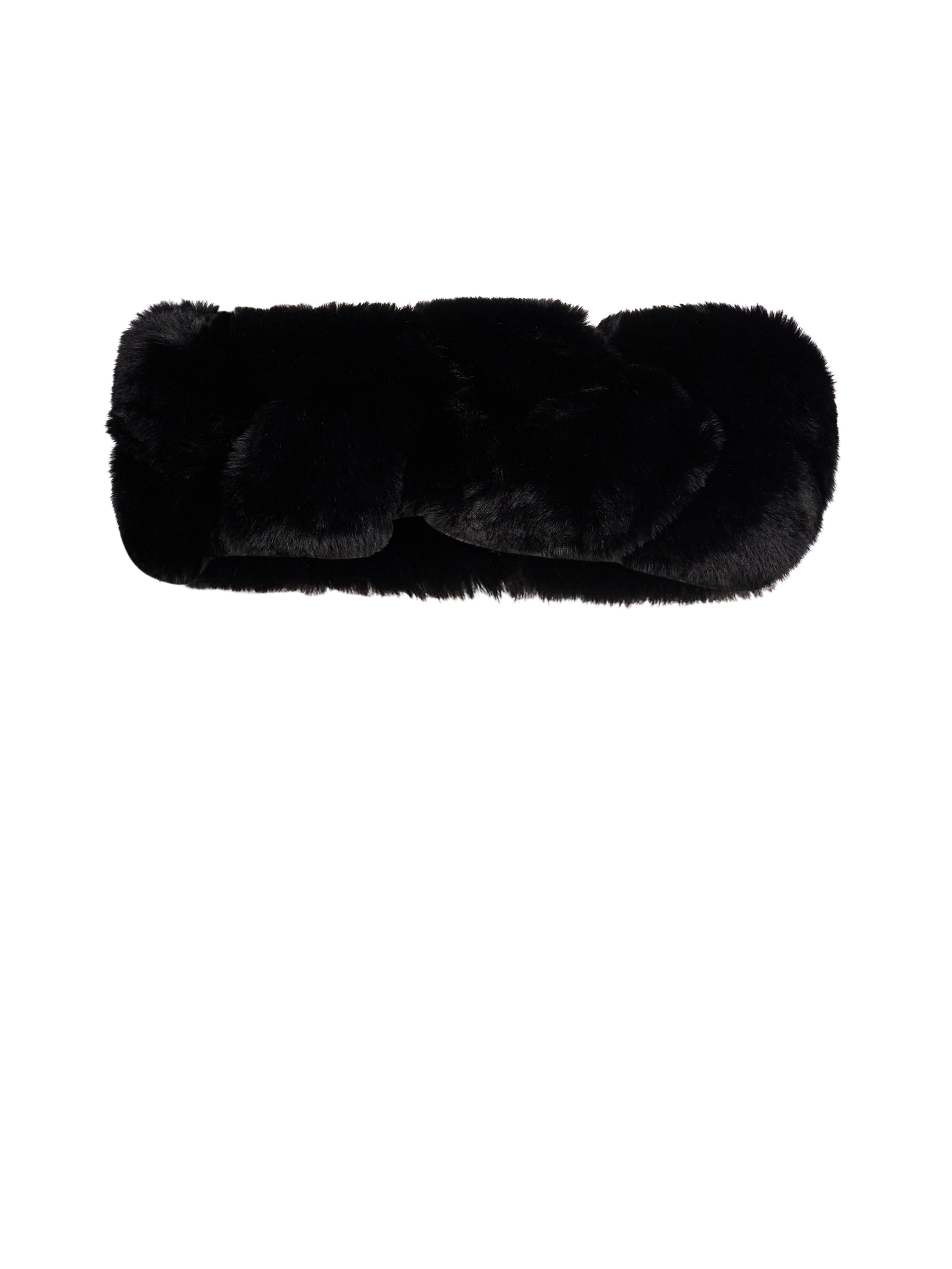 Coprispalle in ecopelliccia in nero 