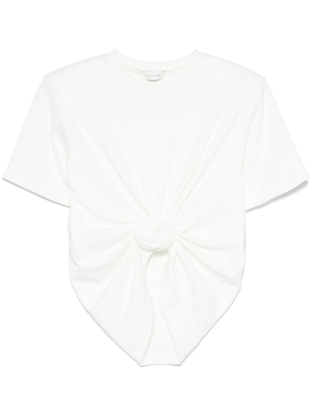T-shirt con nodo in bianco 