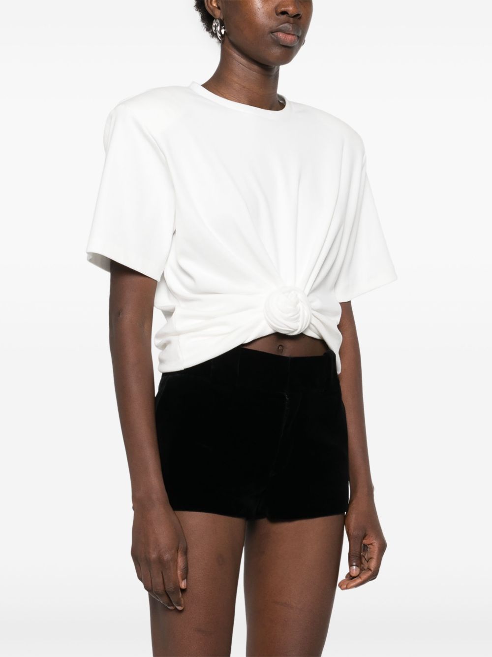 T-shirt con nodo in bianco 
