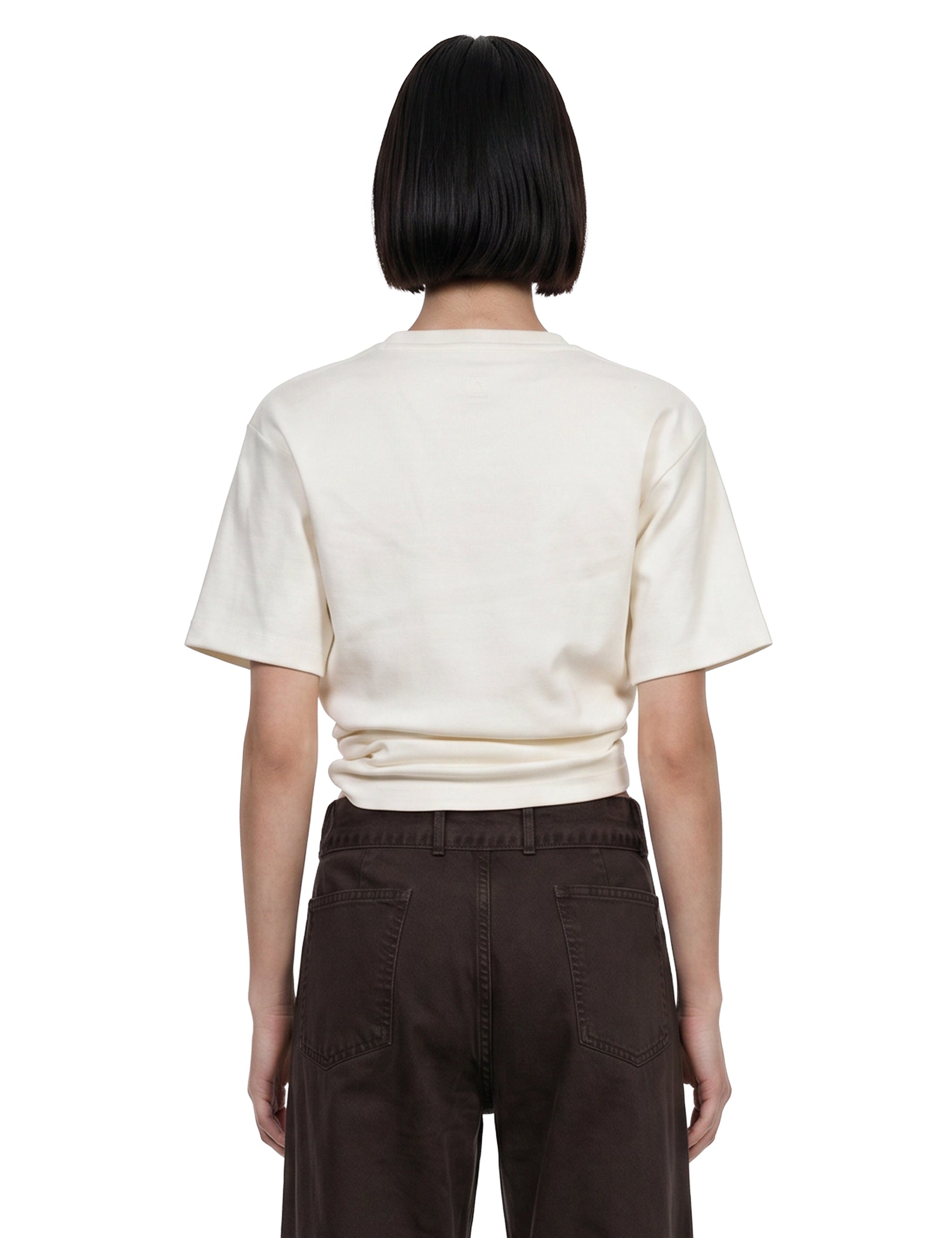 T-shirt con nodo in bianco 