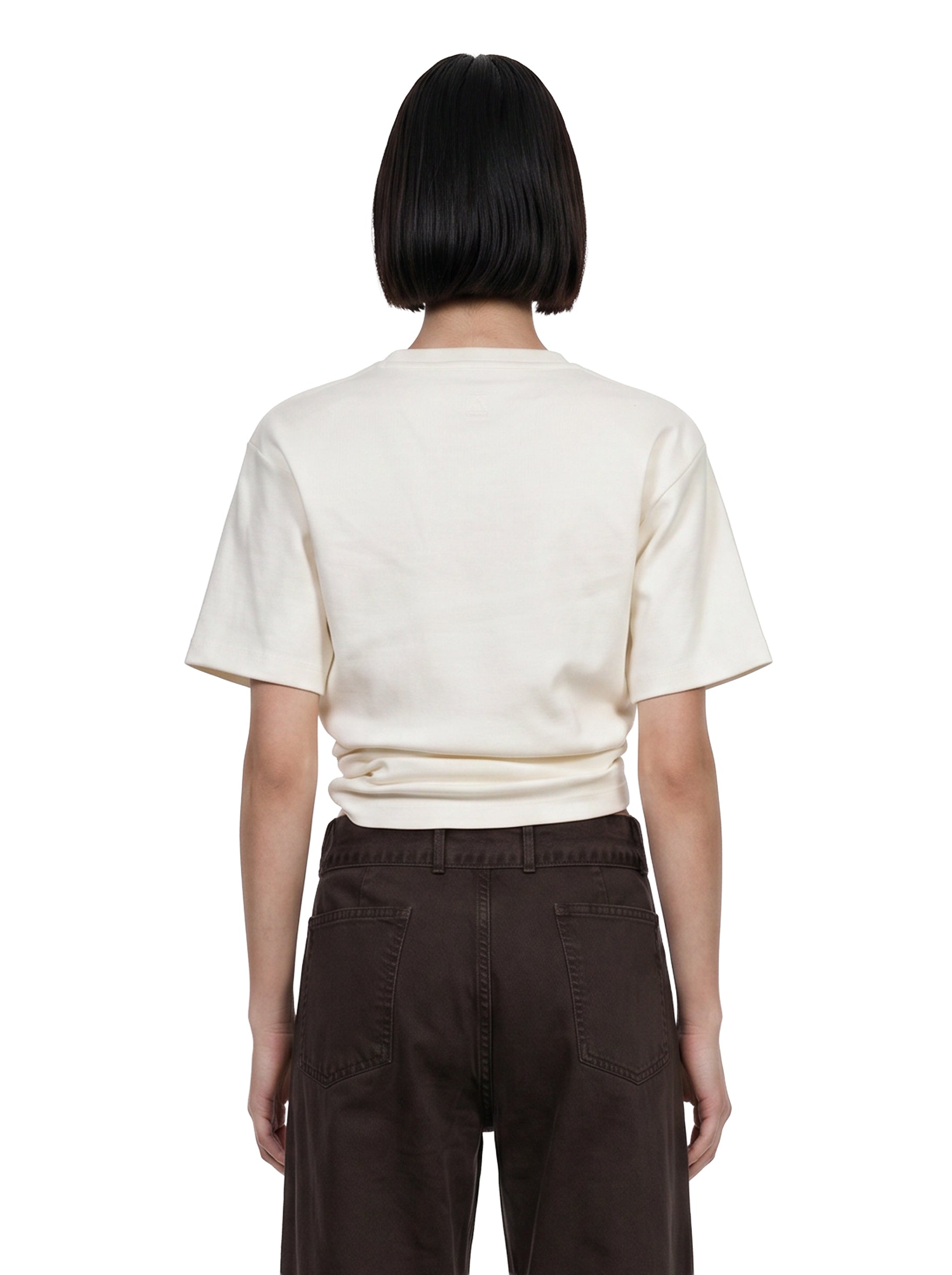 T-shirt con nodo in bianco 