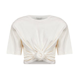 T-shirt con nodo in bianco 