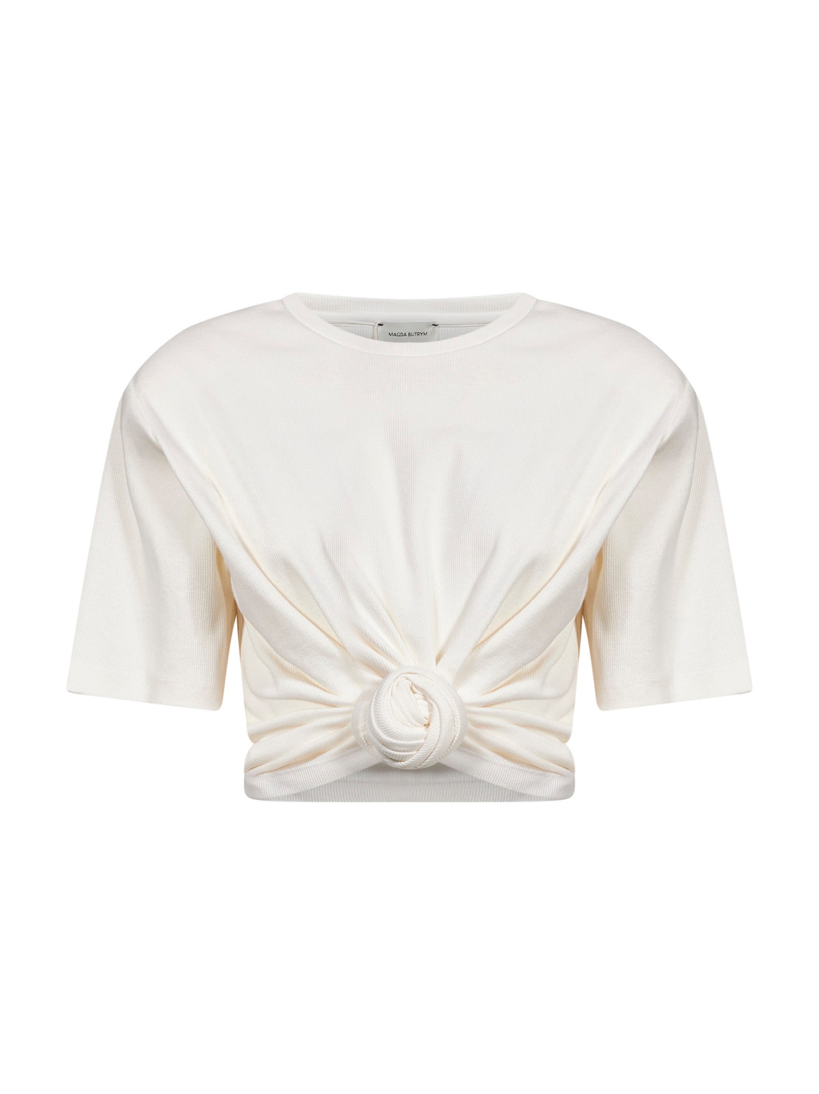 T-shirt con nodo in bianco 