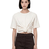 T-shirt con nodo in bianco 