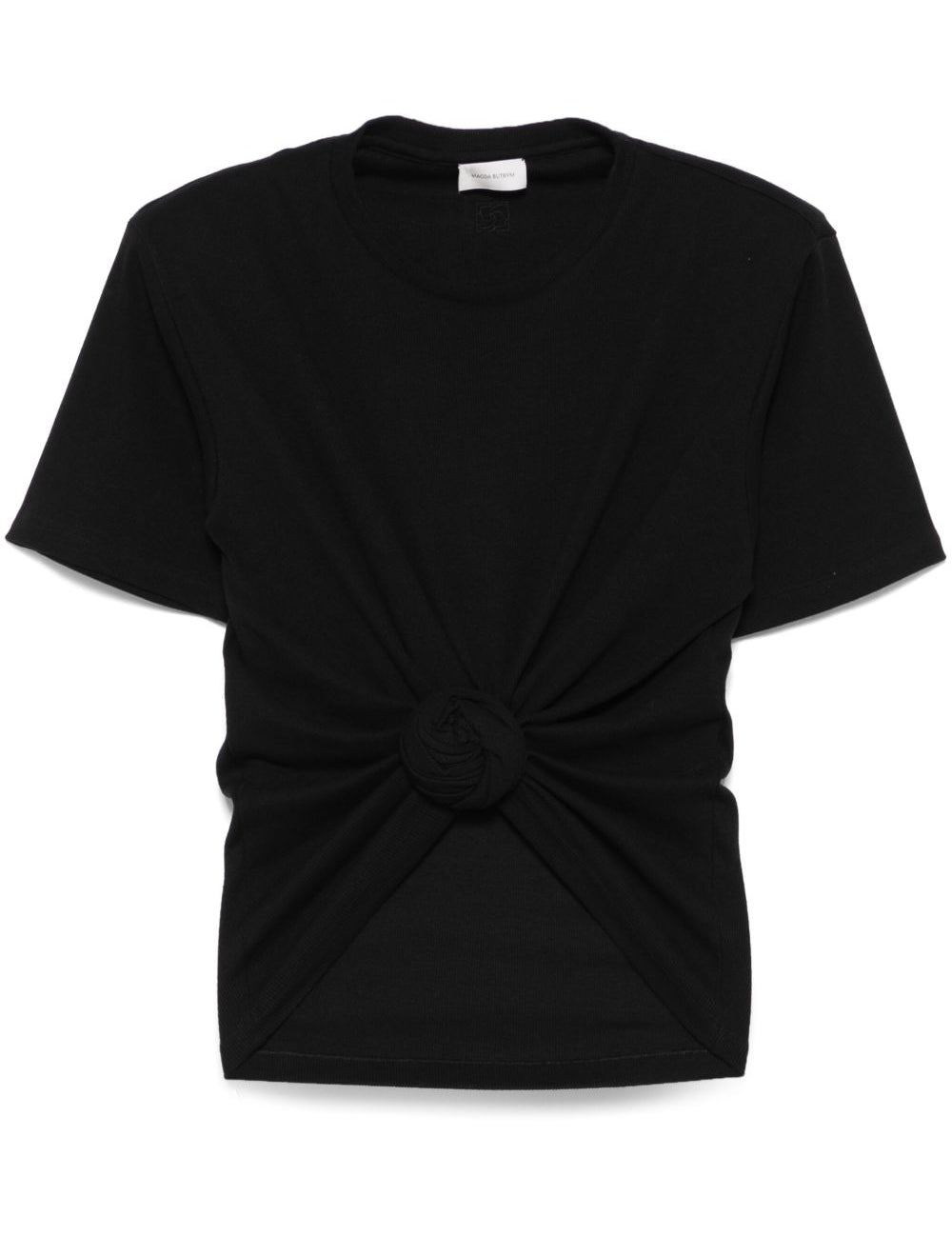 T-shirt con nodo in nero 