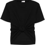 T-shirt con nodo in nero 
