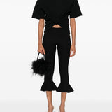 T-shirt con nodo in nero 