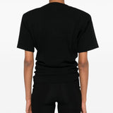 T-shirt con nodo in nero 
