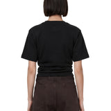 T-shirt con nodo in nero 