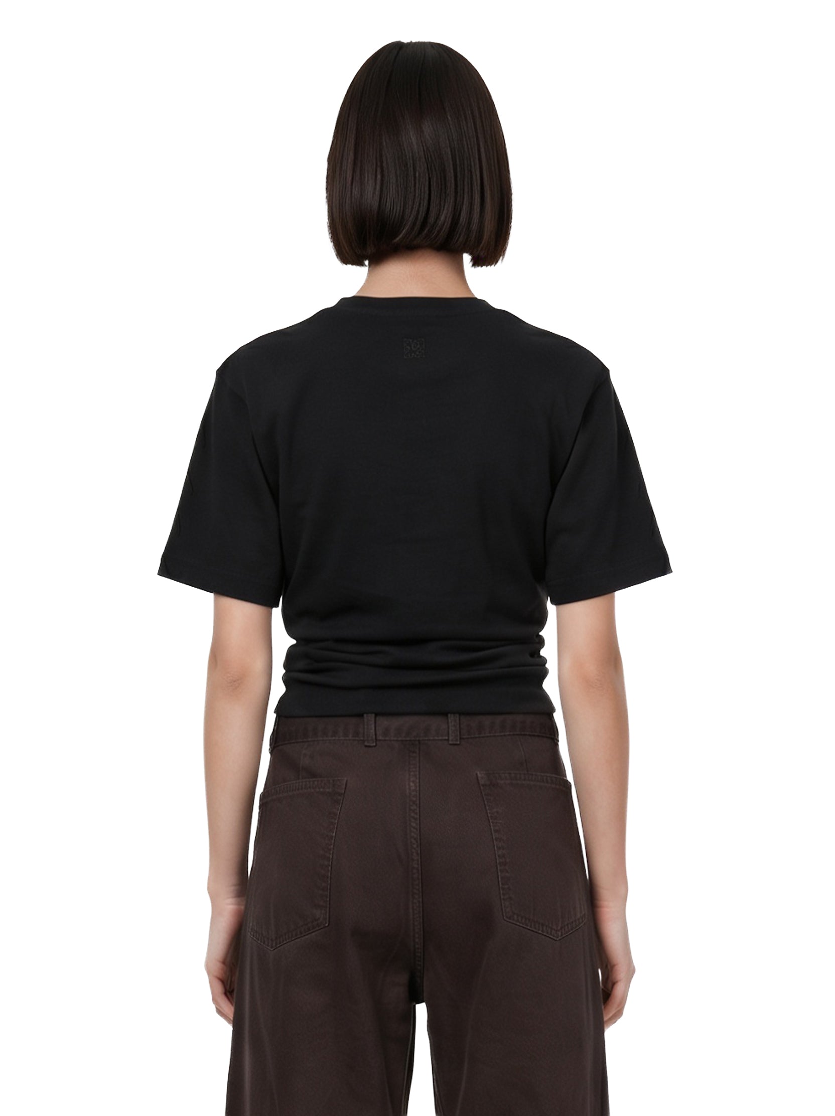 T-shirt con nodo in nero 