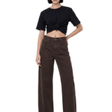T-shirt con nodo in nero 