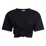 T-shirt con nodo in nero 