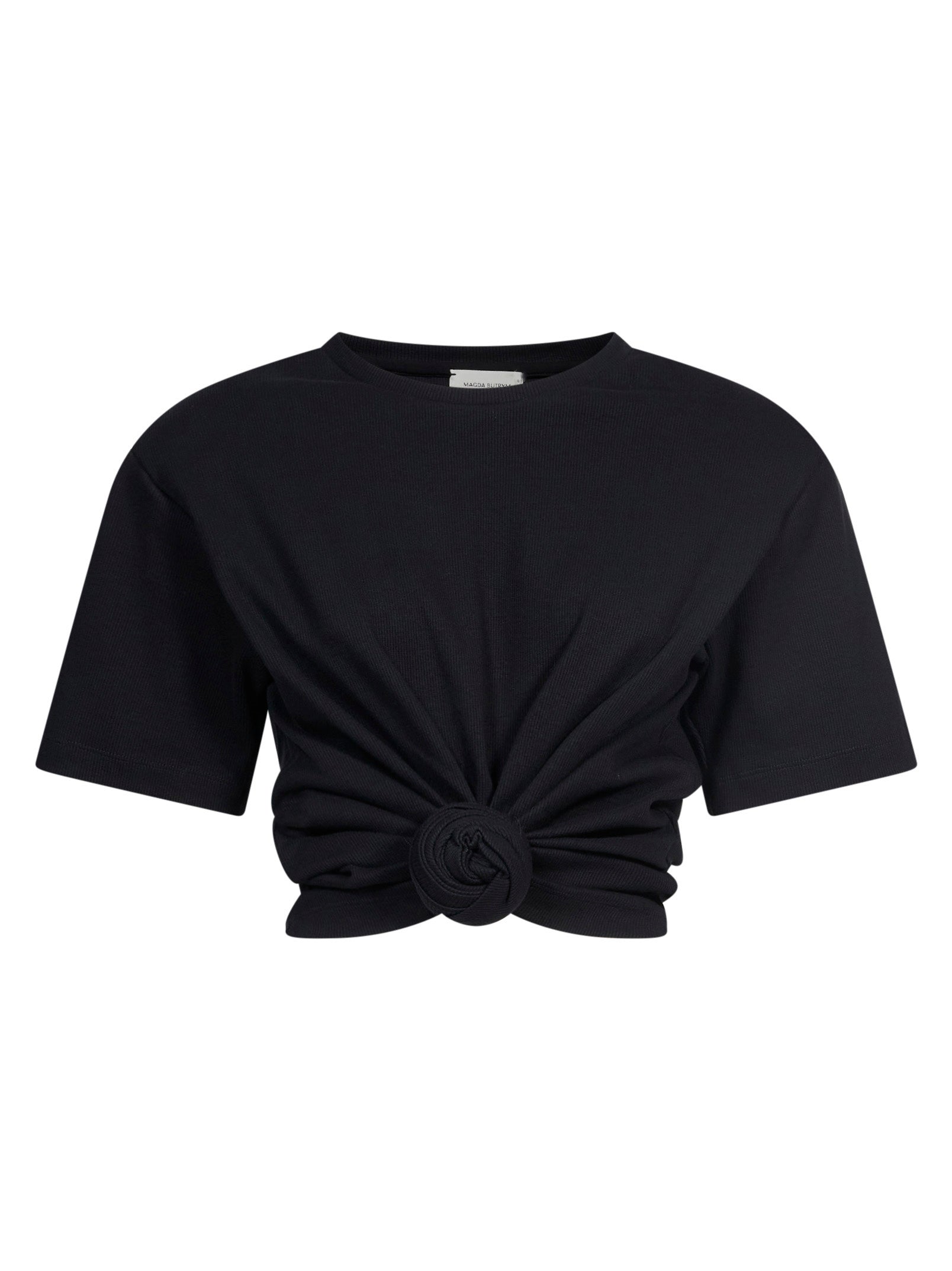 T-shirt con nodo in nero 