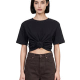 T-shirt con nodo in nero 