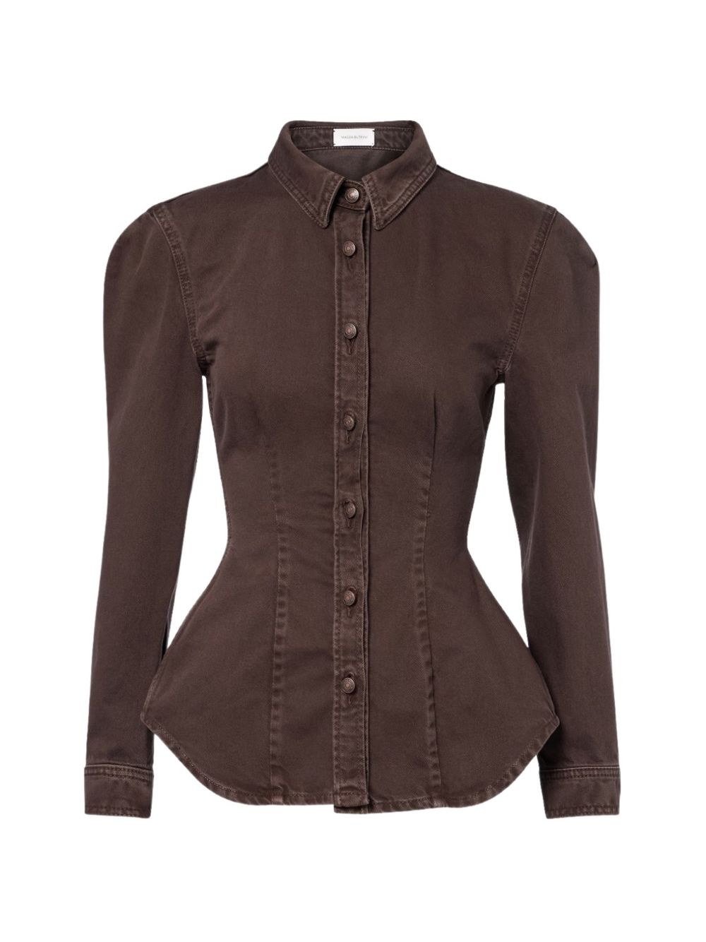 Camicia in denim in marrone 