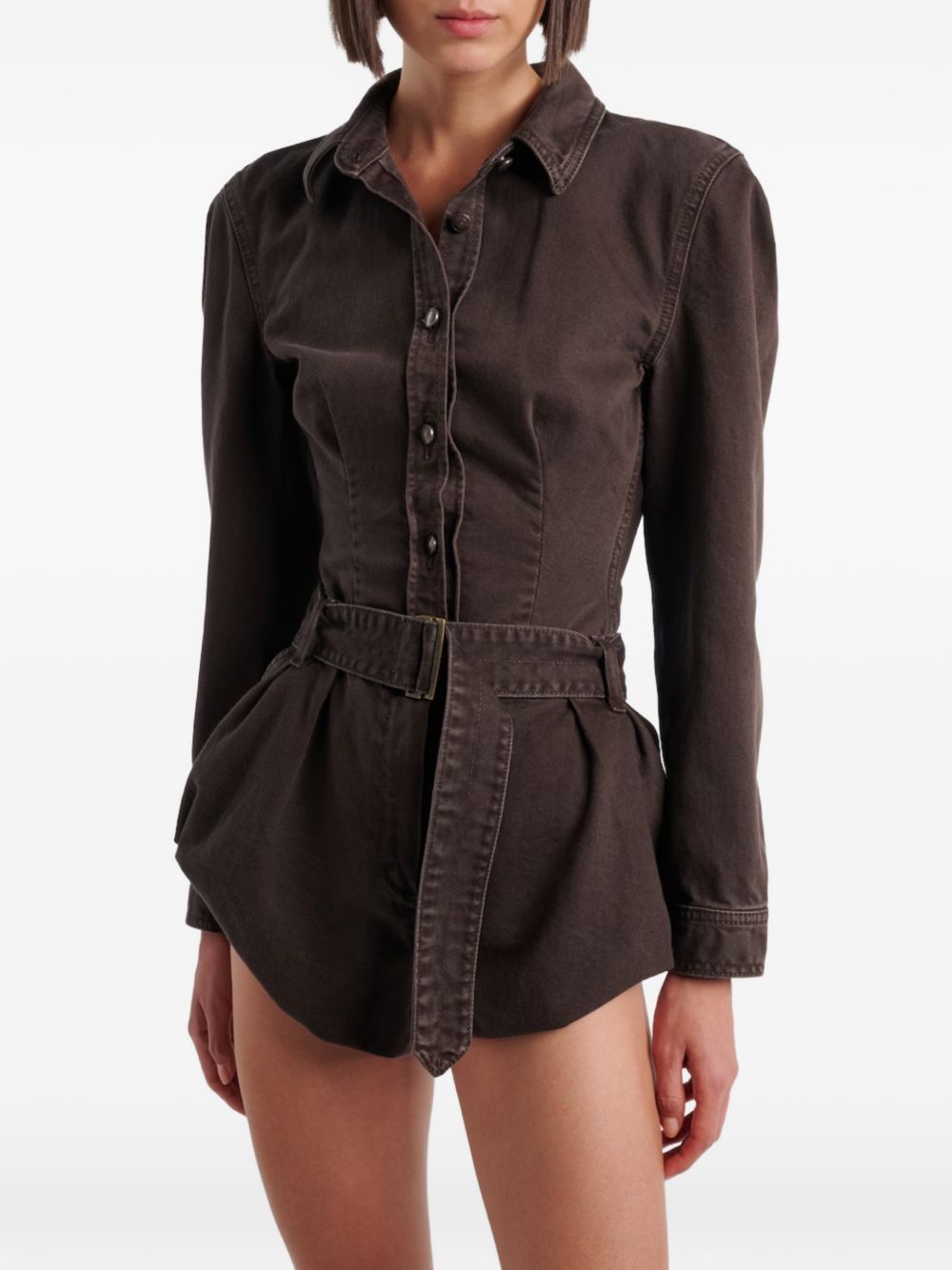 Camicia in denim in marrone 