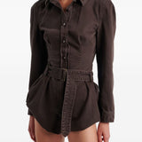 Camicia in denim in marrone 