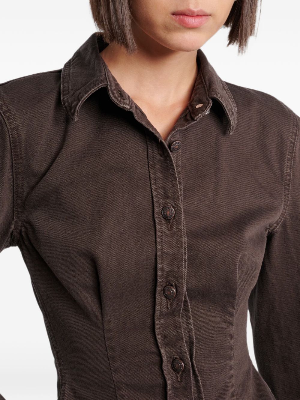 Camicia in denim in marrone 