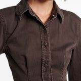 Camicia in denim in marrone 