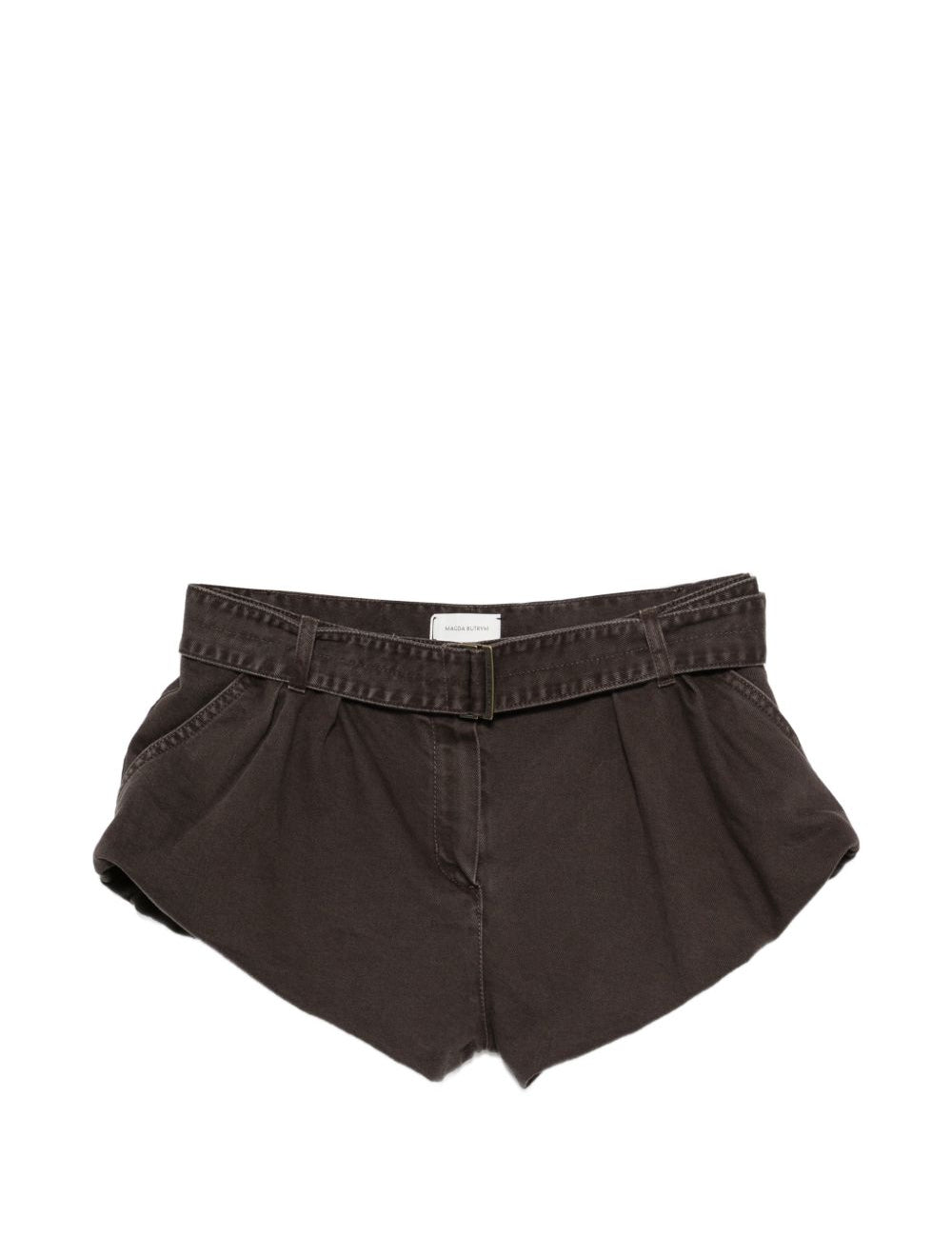 Shorts con cintura in marrone 