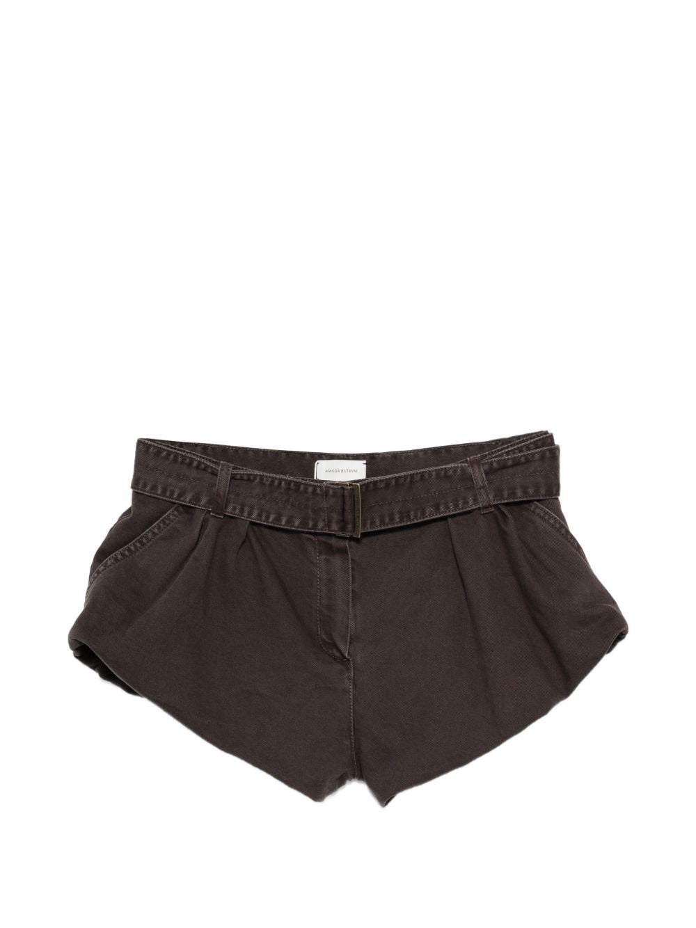 Shorts con cintura in marrone 