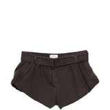 Shorts con cintura in marrone 