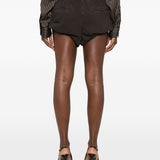 Shorts con cintura in marrone 