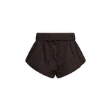 Shorts con cintura in marrone 