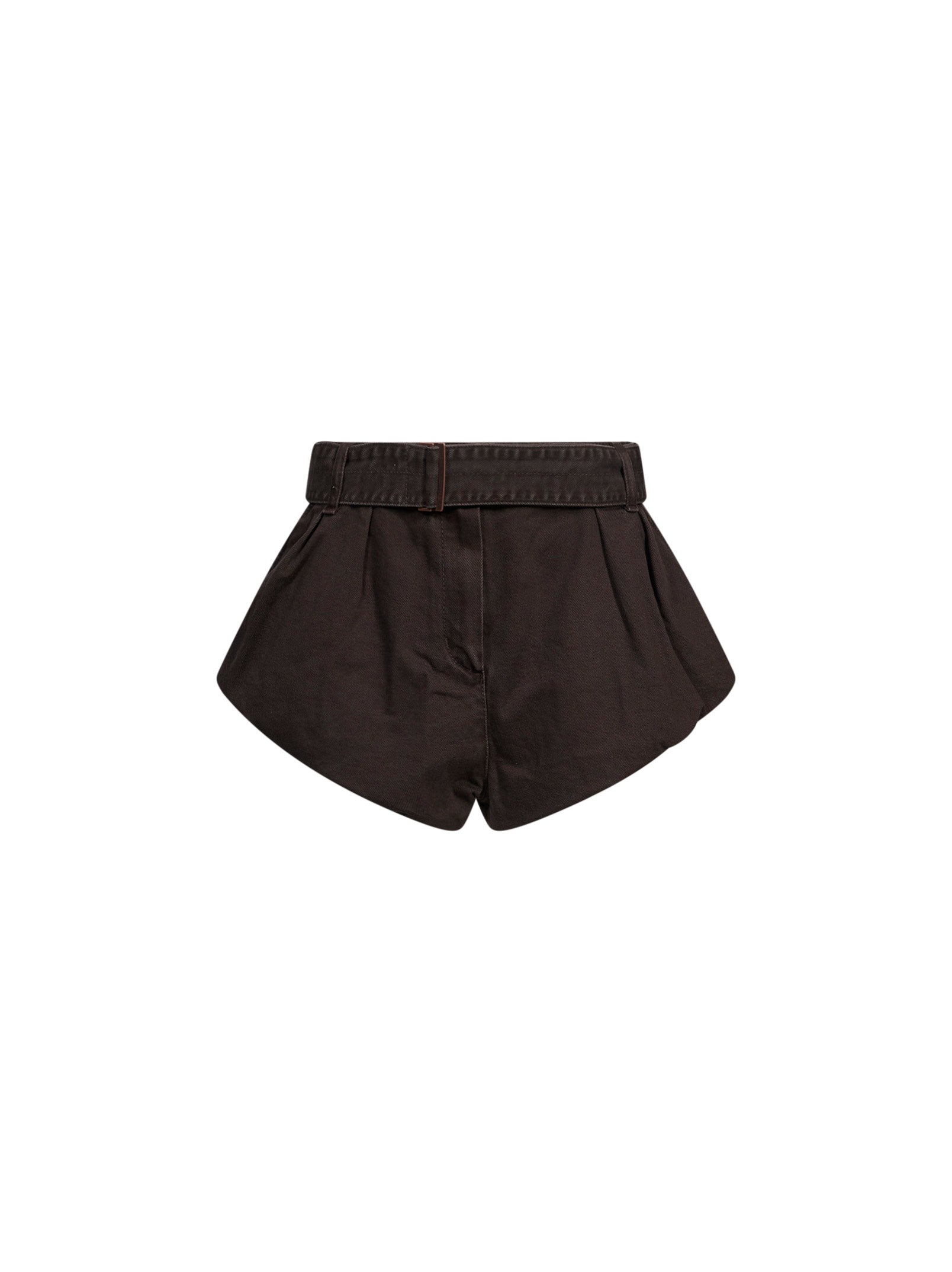 Shorts con cintura in marrone 