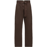 Jeans a vita alta con cintura in marrone 