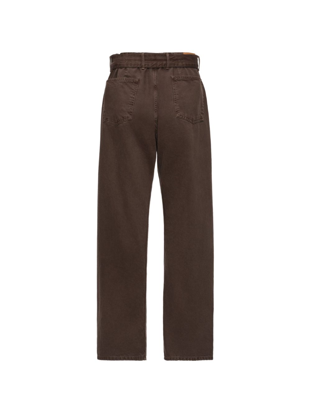 Jeans a vita alta con cintura in marrone 