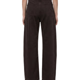 Jeans a vita alta con cintura in marrone 