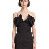 Top con design a corsetto in nero 
